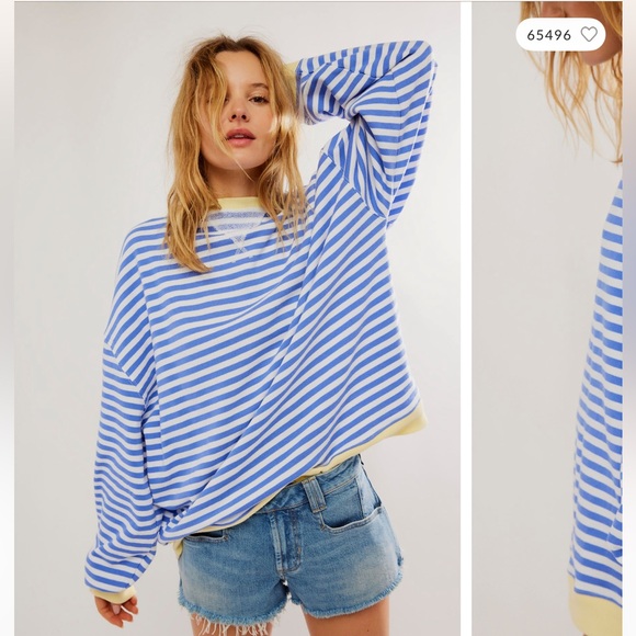 We The Free Tops - We the free classic stripped oversized Crewneck